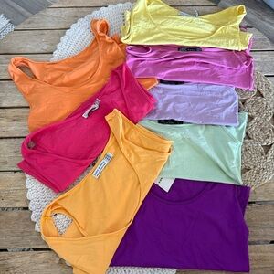 Colorful Women's  Zara Lycra tank tops lot of 8 some new price for all